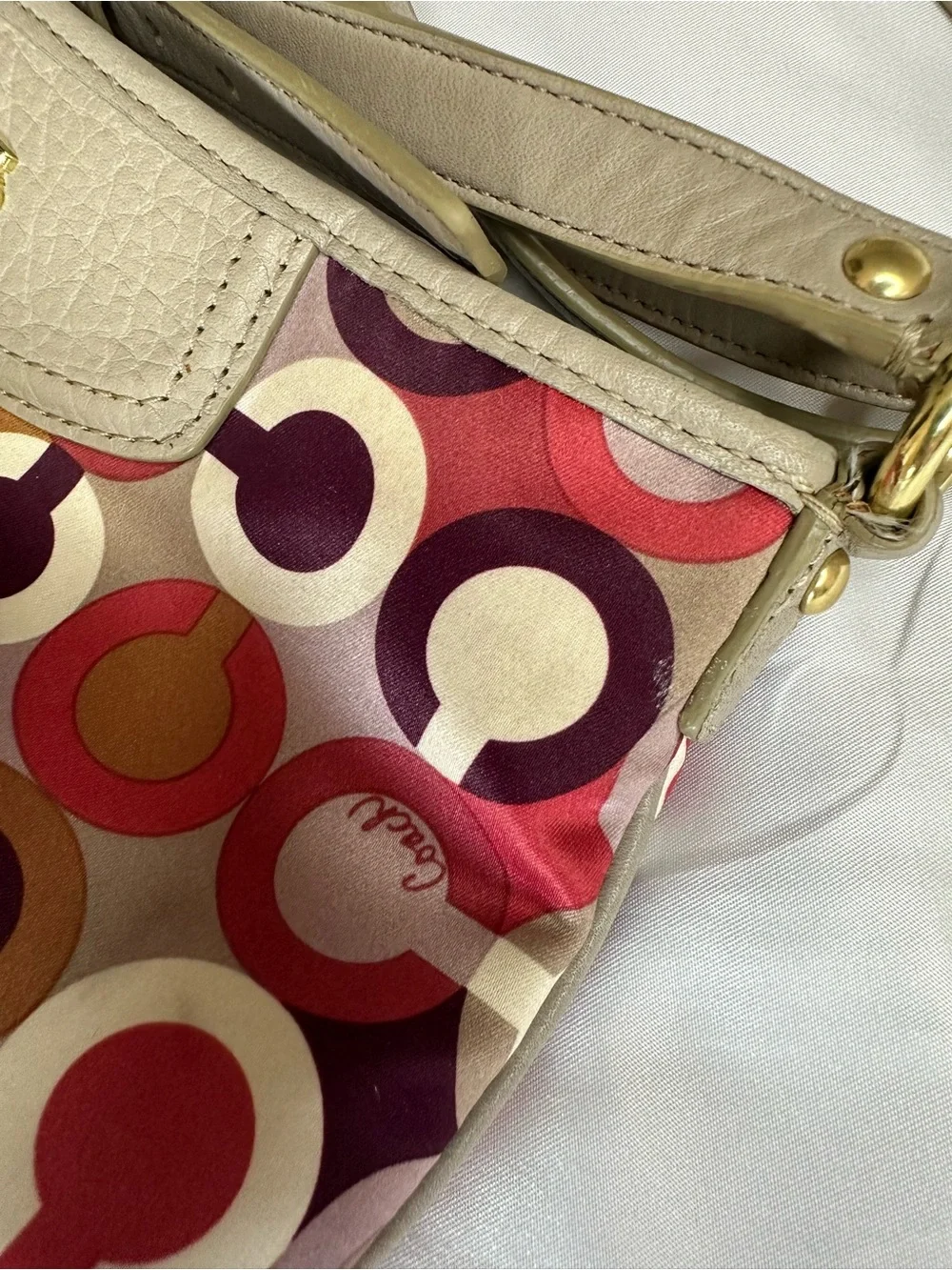 Coach Op Art Signature C Crossbody Bag Y2K Pink Purple